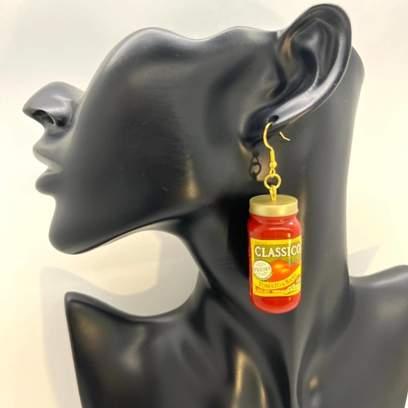 Spaghetti Earrings - Classico Pasta Sauce - Tomato & Alfredo Mini Brands Earring - Picture 10 of 10